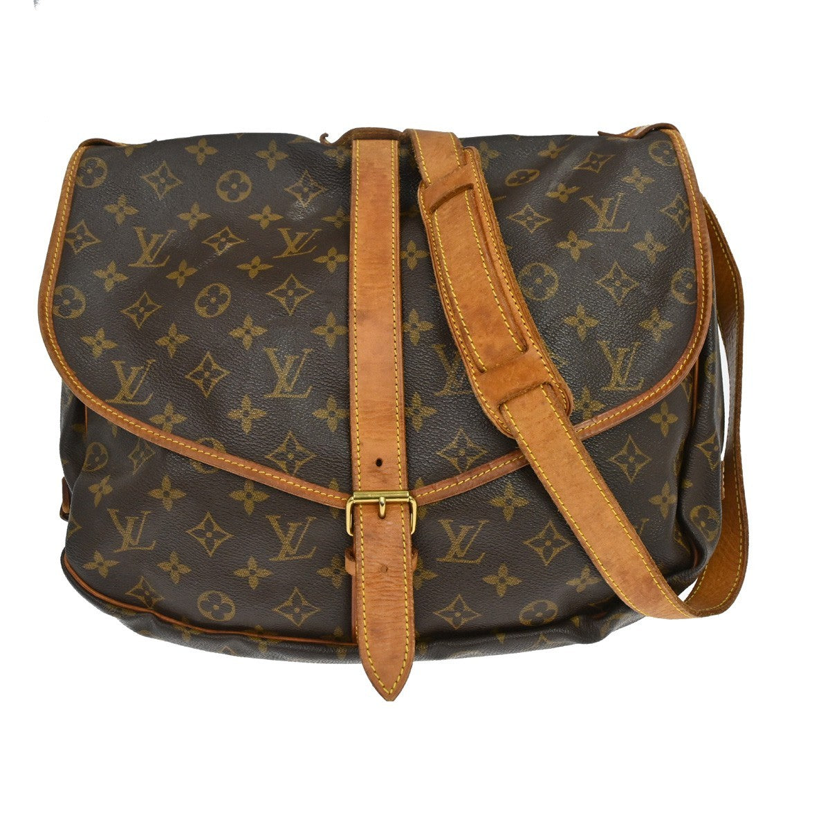 Louis Vuitton Saumur Handbag Monogram Canvas 35