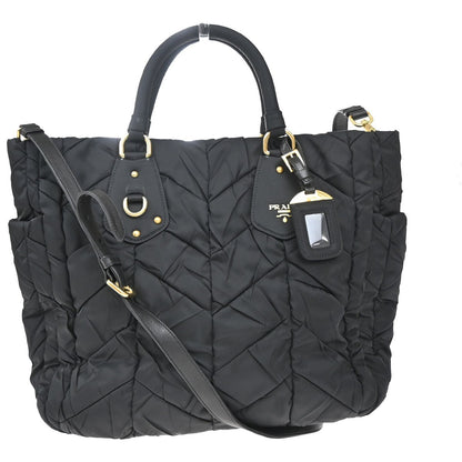 Prada Convertible Side Pocket Tote Chevron Tessuto Medium