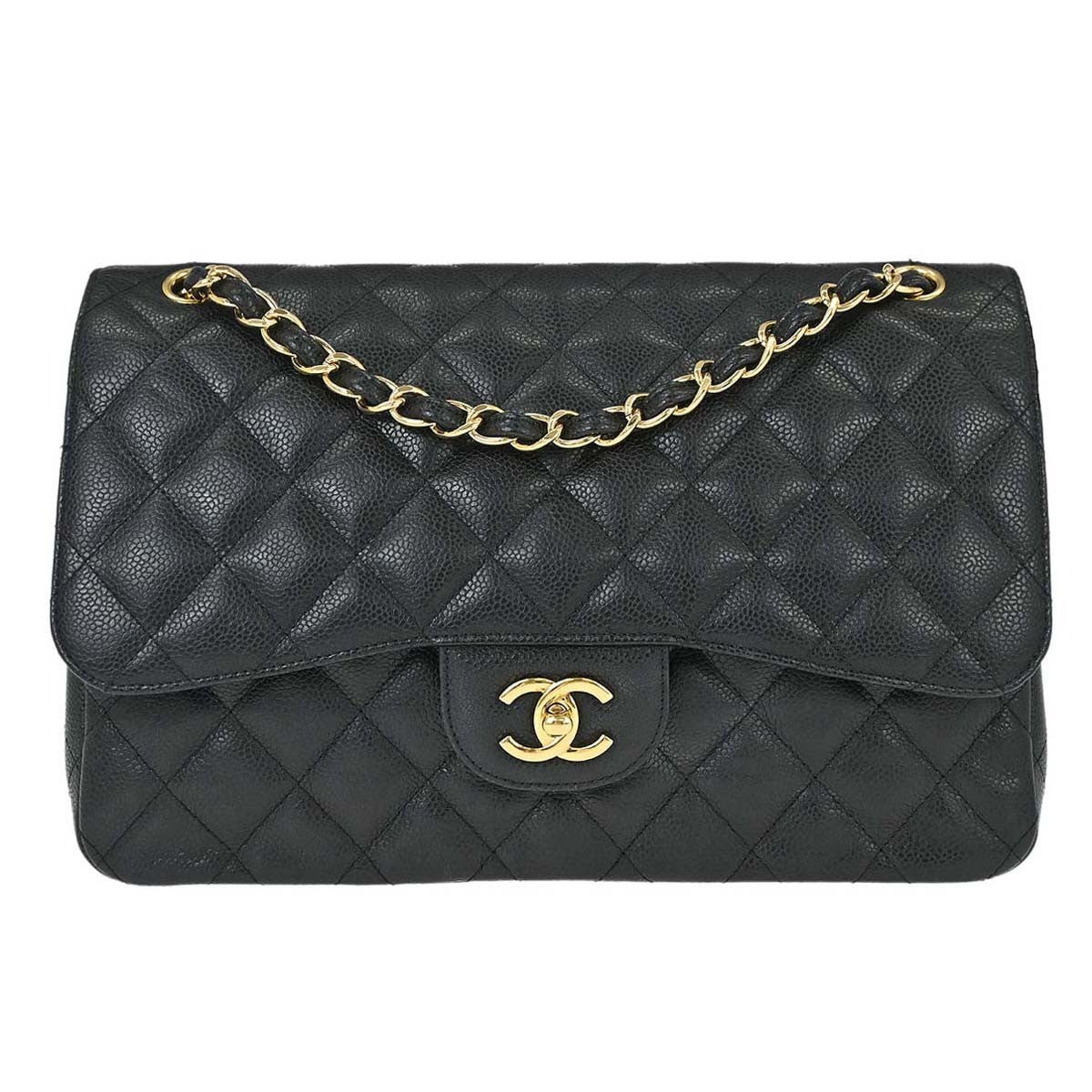 Chanel Timeless - Classic Double Flap Bag Quilted Caviar Jumbo 30 x 20 x 10