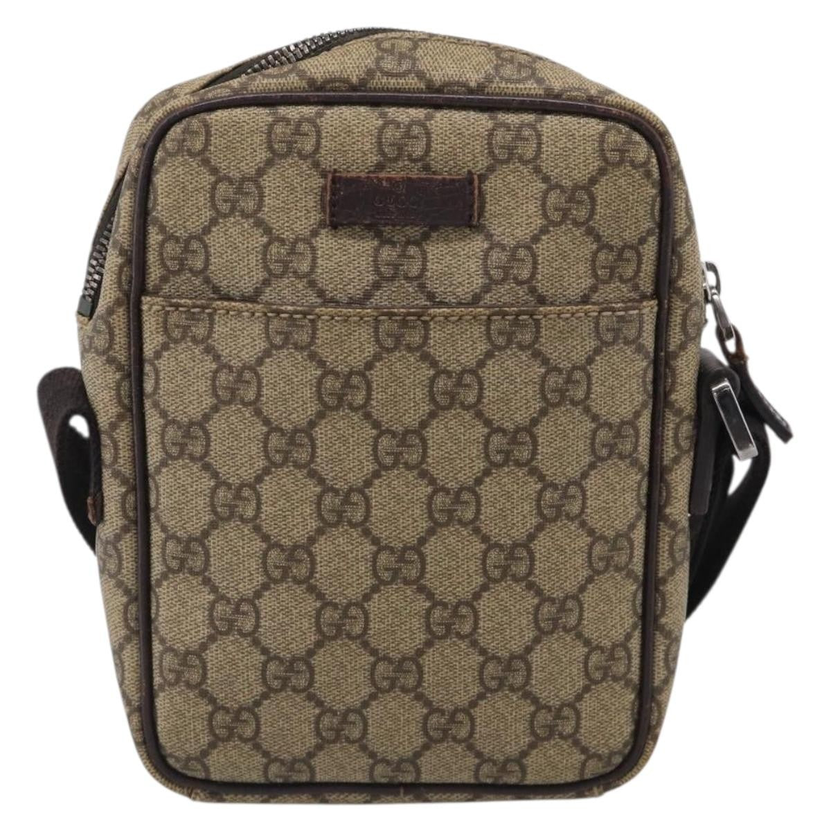 Gucci Vintage Front Pocket Flat Messenger GG Canvas and Leather Medium