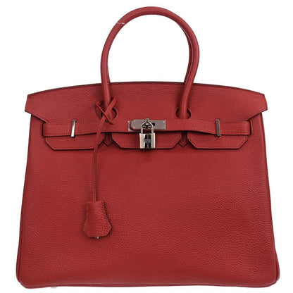 Hermes Birkin Handbag Red Togo with Palladium Hardware 35