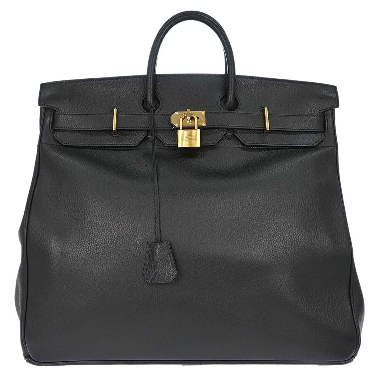Hermes HAC Birkin Black Ardennes with Gold Hardware 50
