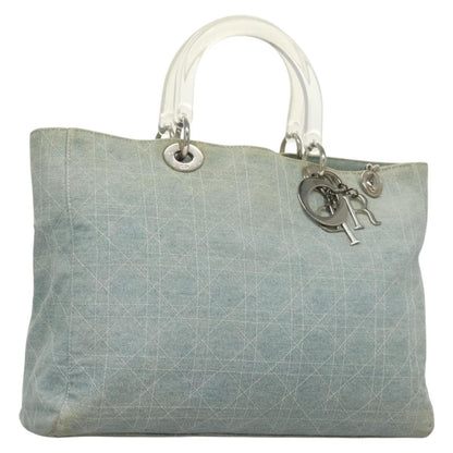 Christian Dior Vintage Lady Dior Bag Cannage Quilt Denim Large