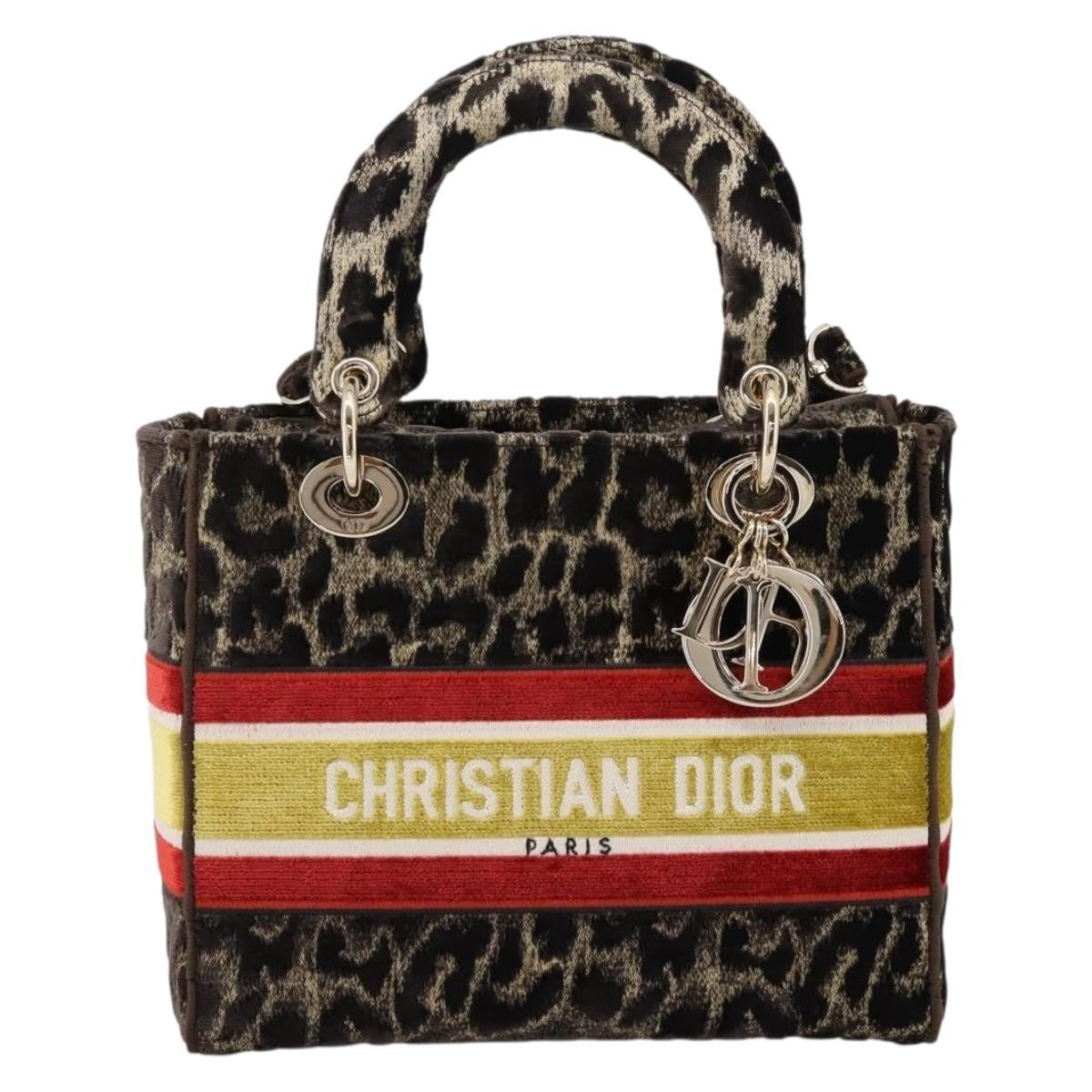 Christian Dior Lady D-Lite Mizza Embroidered Velvet Medium
