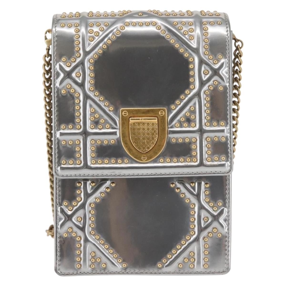 Christian Dior Ultra Matte Diorama Vertical Clutch on Chain Studded Leather Product Image