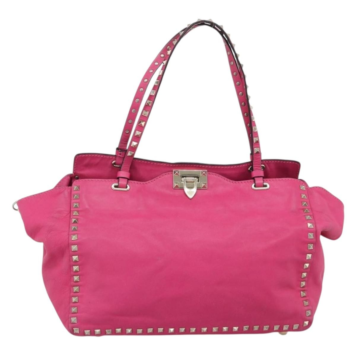 Valentino Garavani Rockstud Tote Textured Leather Medium