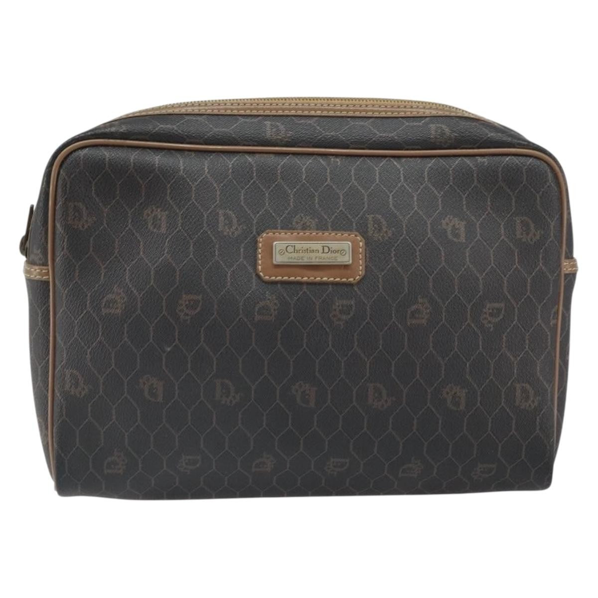 Christian Dior Vintage Honeycomb Zip Canvas and Leather Product Image