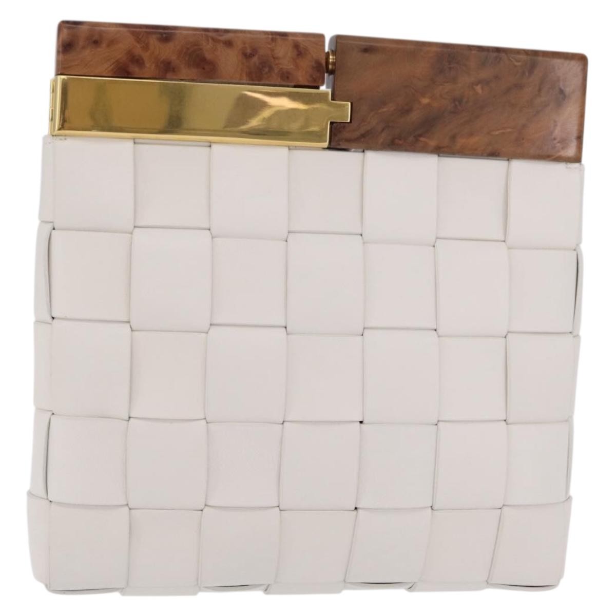 Bottega Veneta The Snap Clutch Maxi Intrecciato Leather with Wood and Metal Product Image