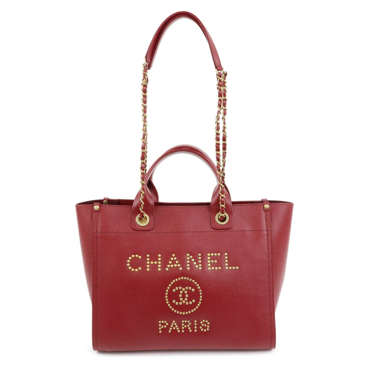 Chanel Deauville Studded Caviar Medium