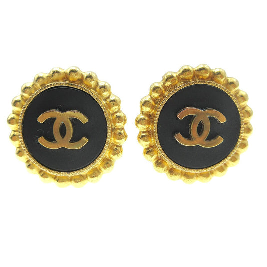 Chanel CC Round Stud Earrings Metal and Enamel Product Image