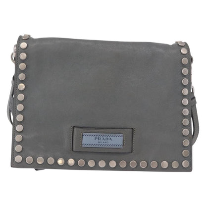 Prada Etiquette Flap Studded Glace Calfskin Small