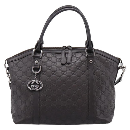 Gucci GG Charm Convertible Dome Satchel Guccissima Leather Medium