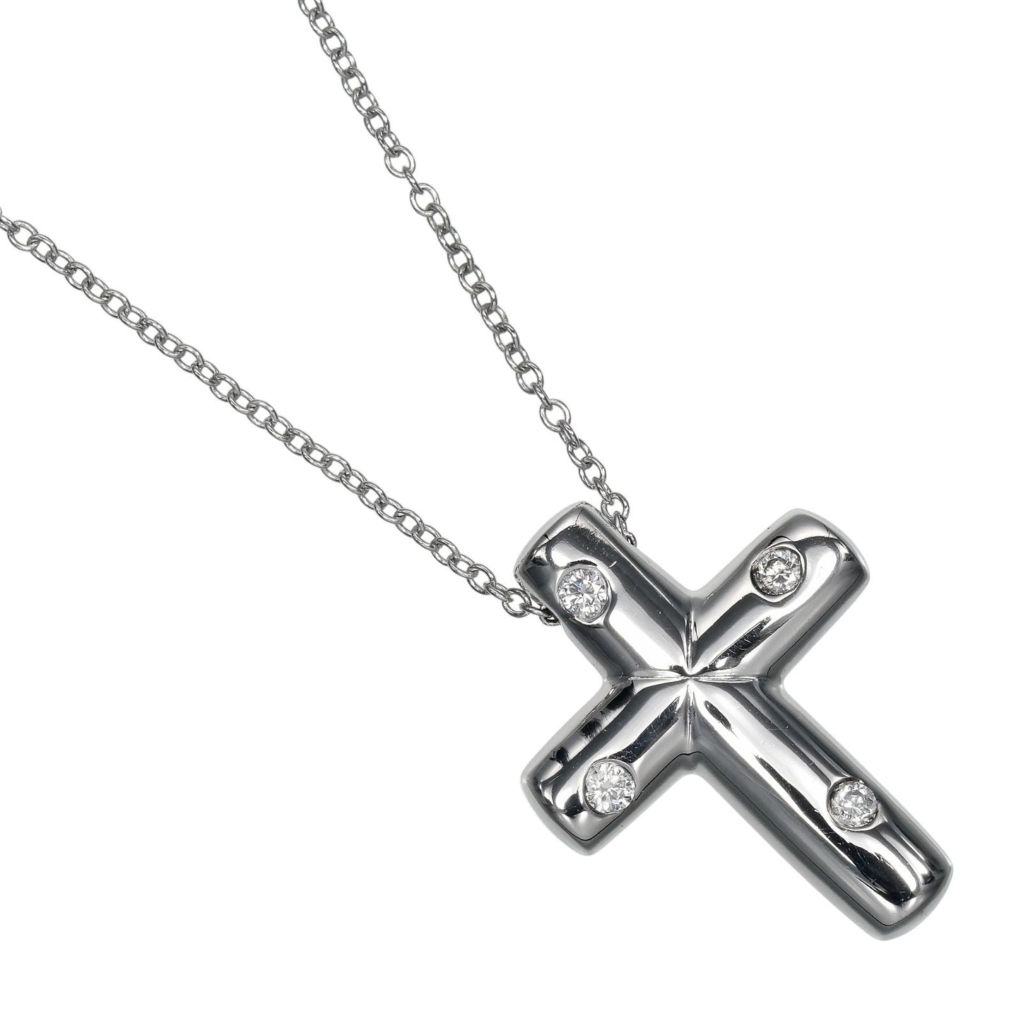 Tiffany & Co. Cross Pendant Platinum and Diamonds Small