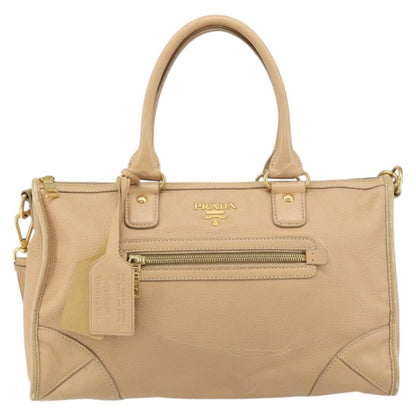 Prada Front Zip Convertible Satchel Cervo Leather Medium