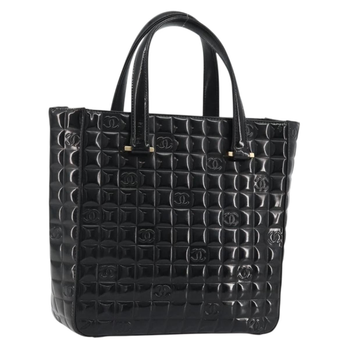Chanel Chocolate Bar CC Tote Quilted Patent Small