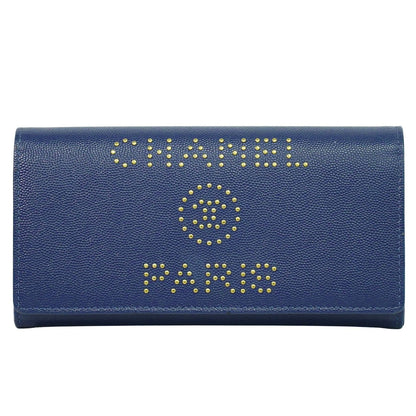Chanel Deauville Flap Wallet Caviar Long