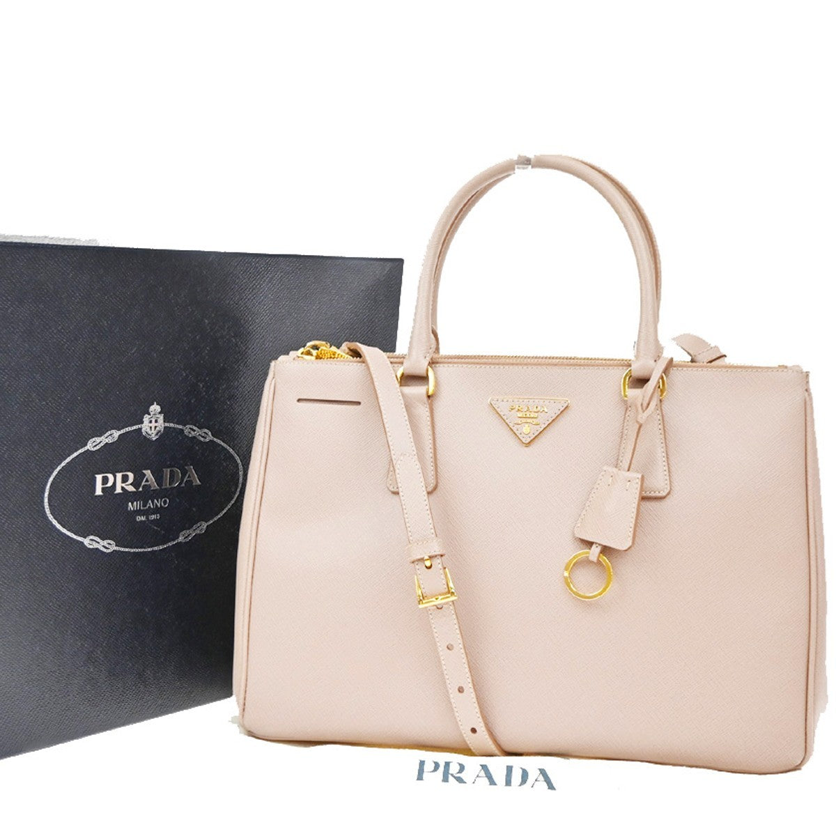 Prada Double Zip Lux Saffiano Leather Medium