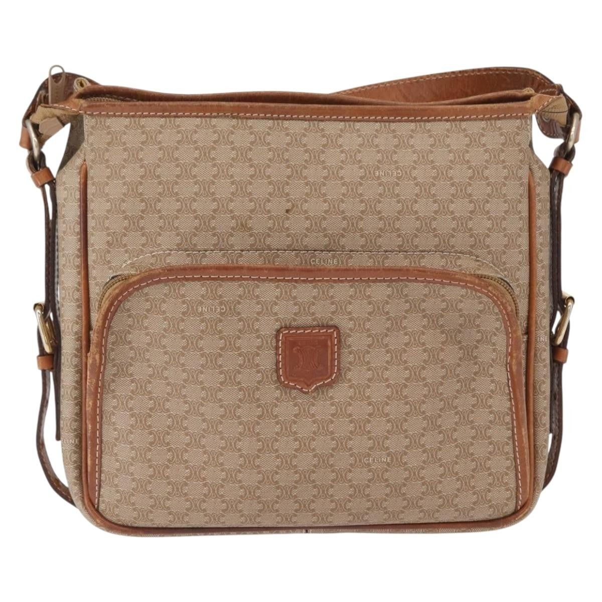 Celine Vintage Macadam Shoulder Bag Canvas and Leather Product Image