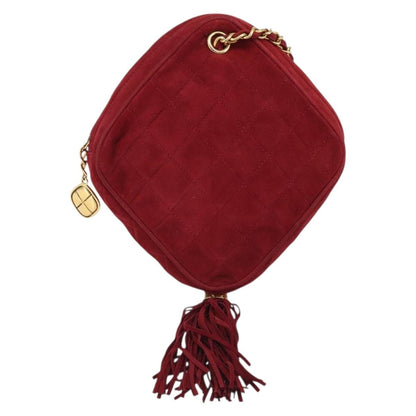 Chanel Vintage Diamond Tassel Quilted Suede Mini