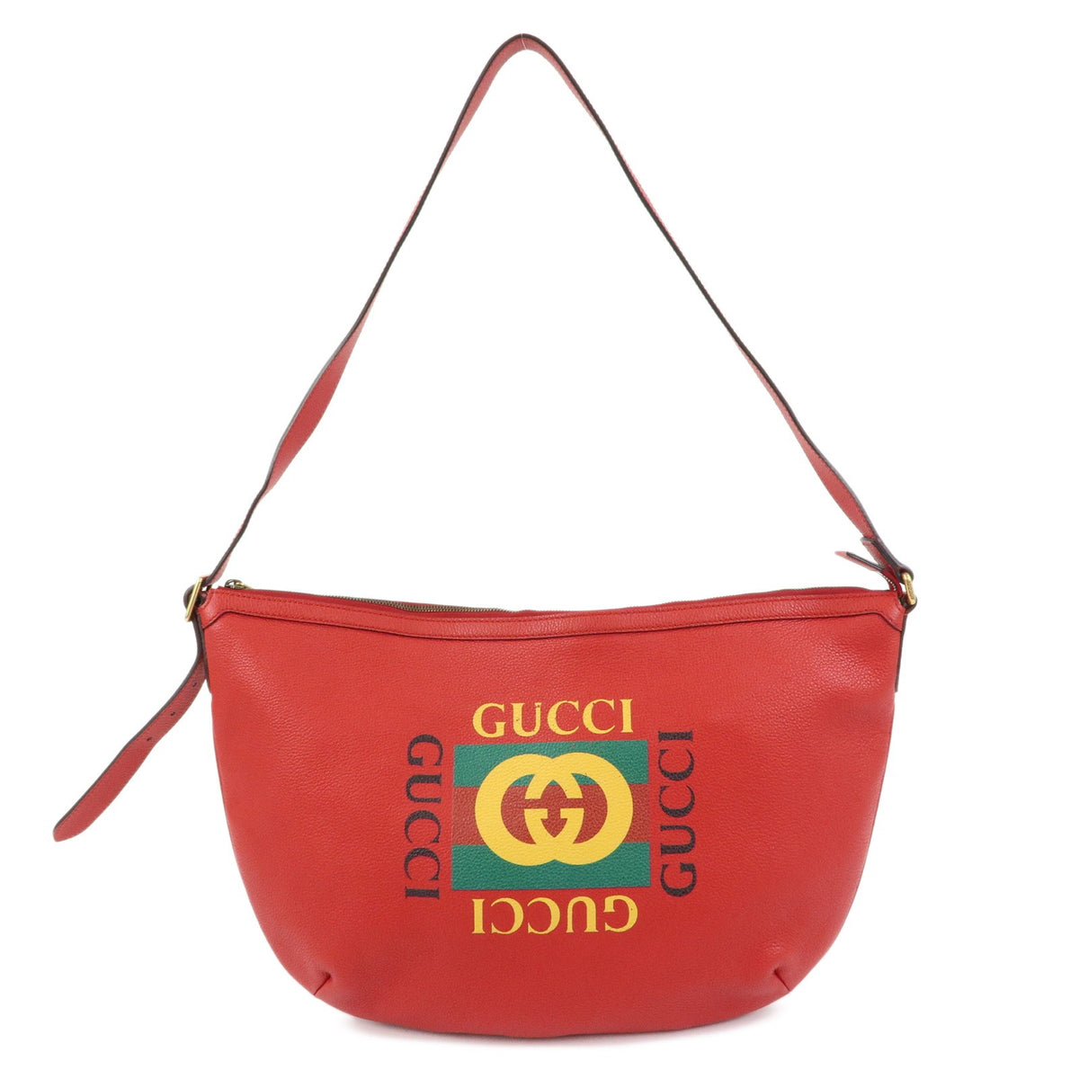 Gucci Logo Half-Moon Hobo Printed Leather Product Image