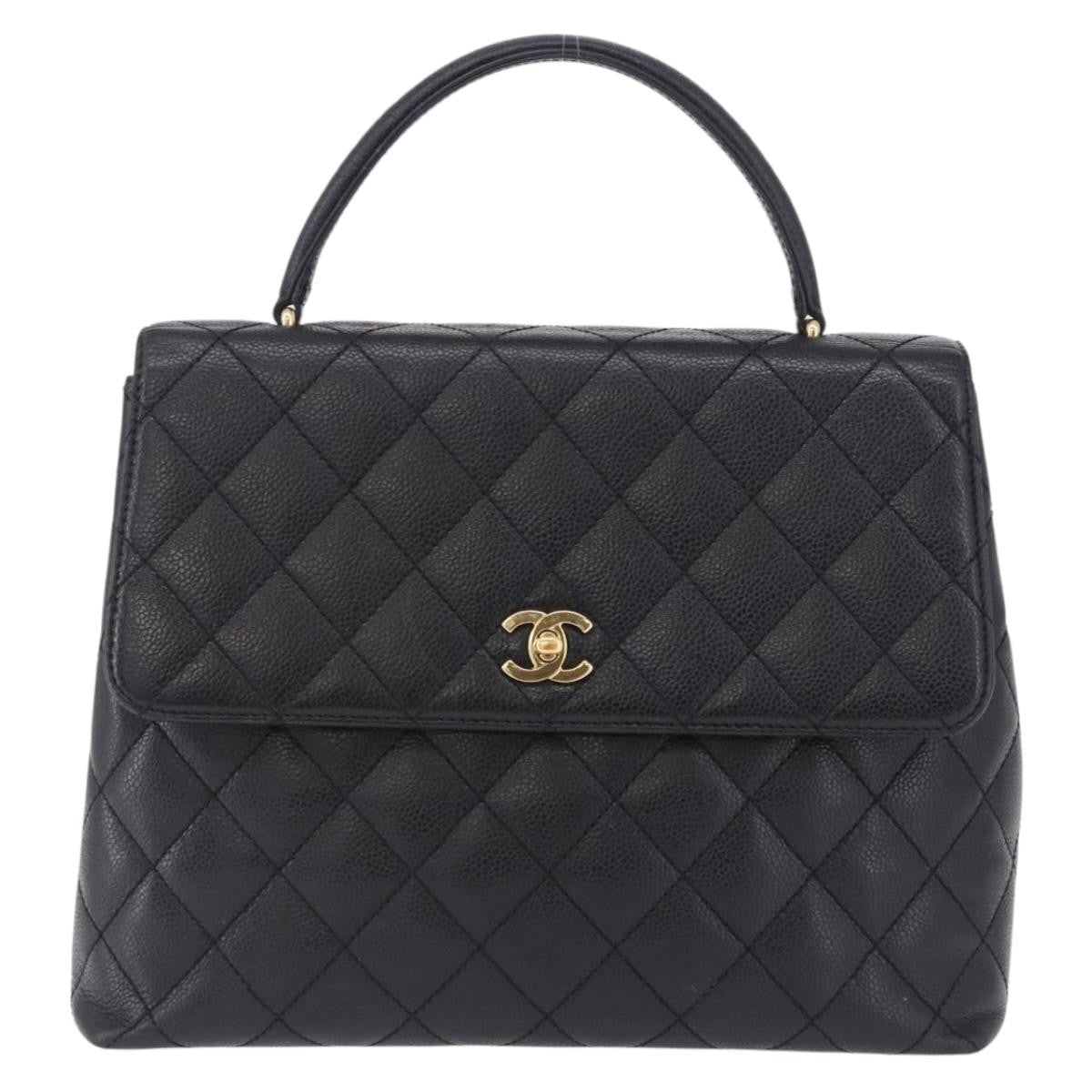 Chanel Coco Top Handle Quilted Caviar with Lizard Medium