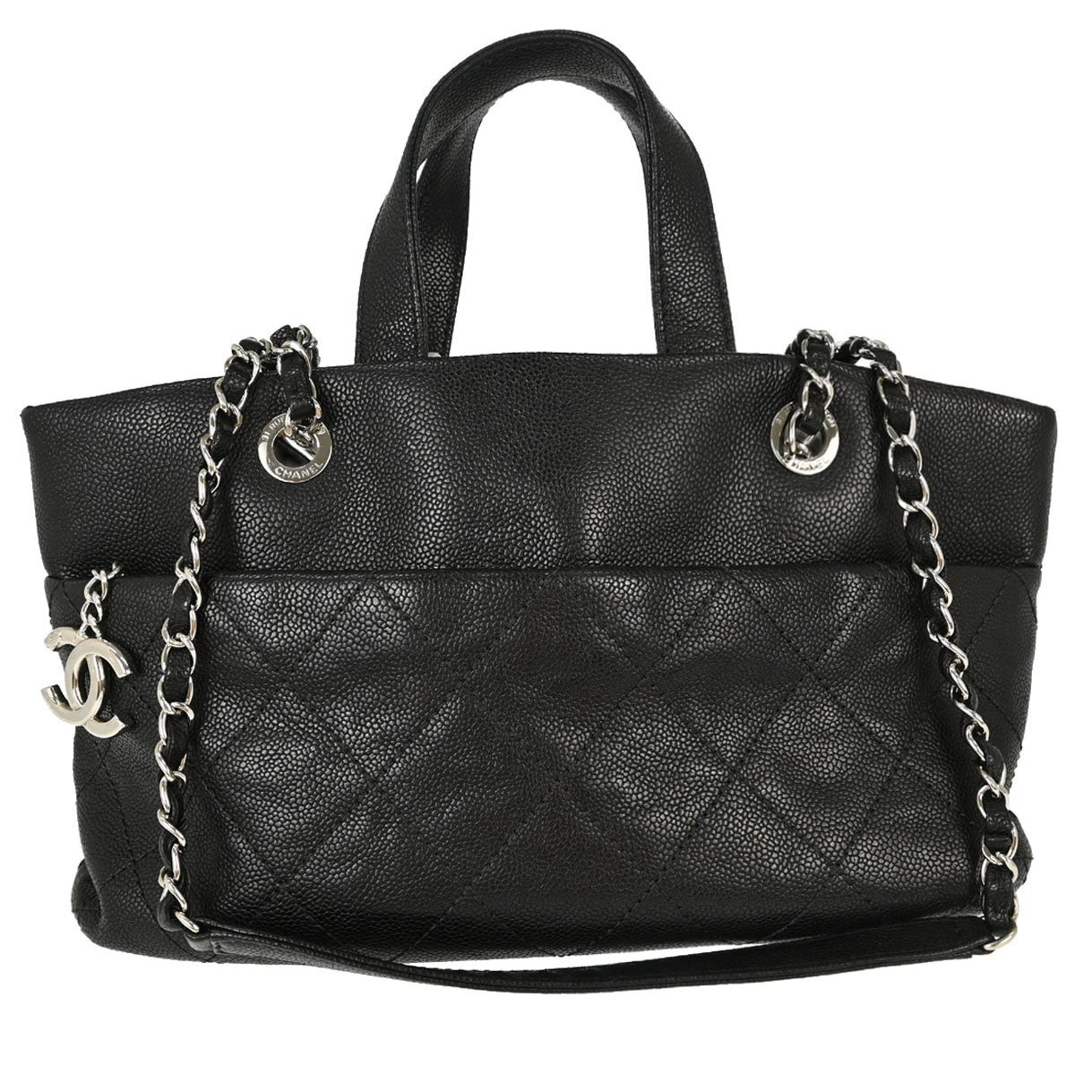 Chanel Timeless CC Charm Quilted Caviar Large