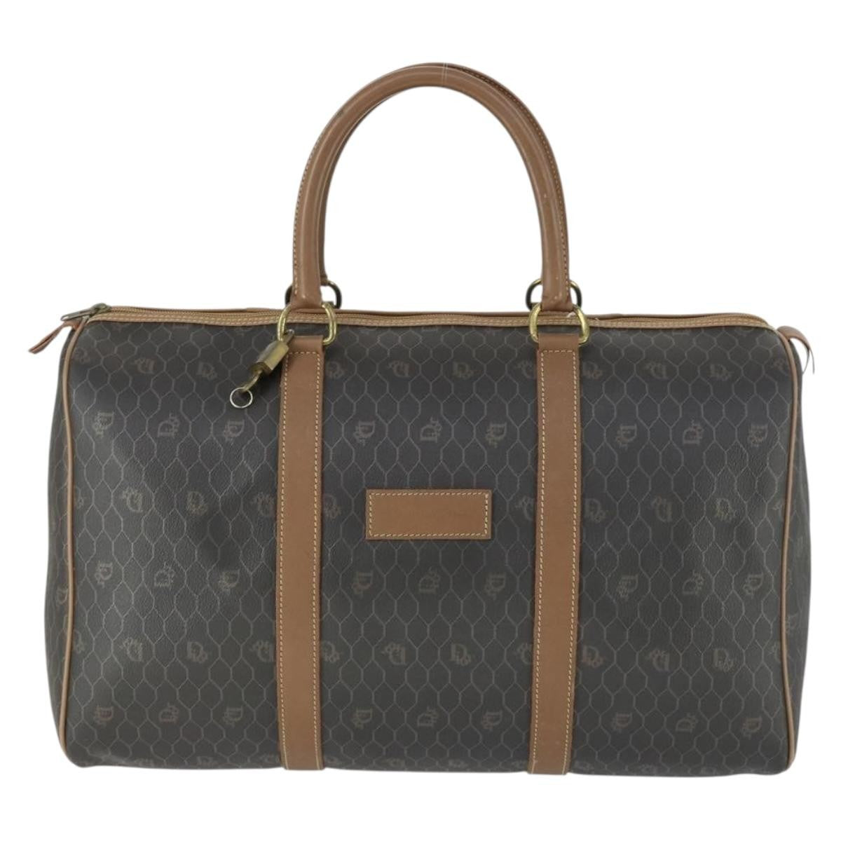 Christian Dior Vintage Honeycomb Boston bag Canvas and Leather Product Image