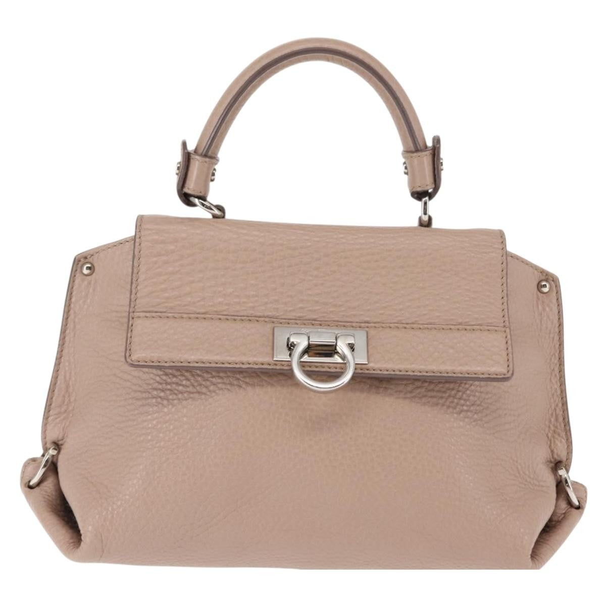 Salvatore Ferragamo Sofia Satchel Grainy Leather Large