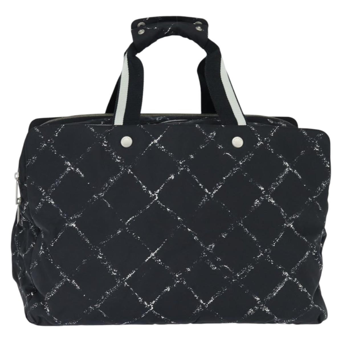 Chanel Travel Line Boston Bag Printed Nylon Small