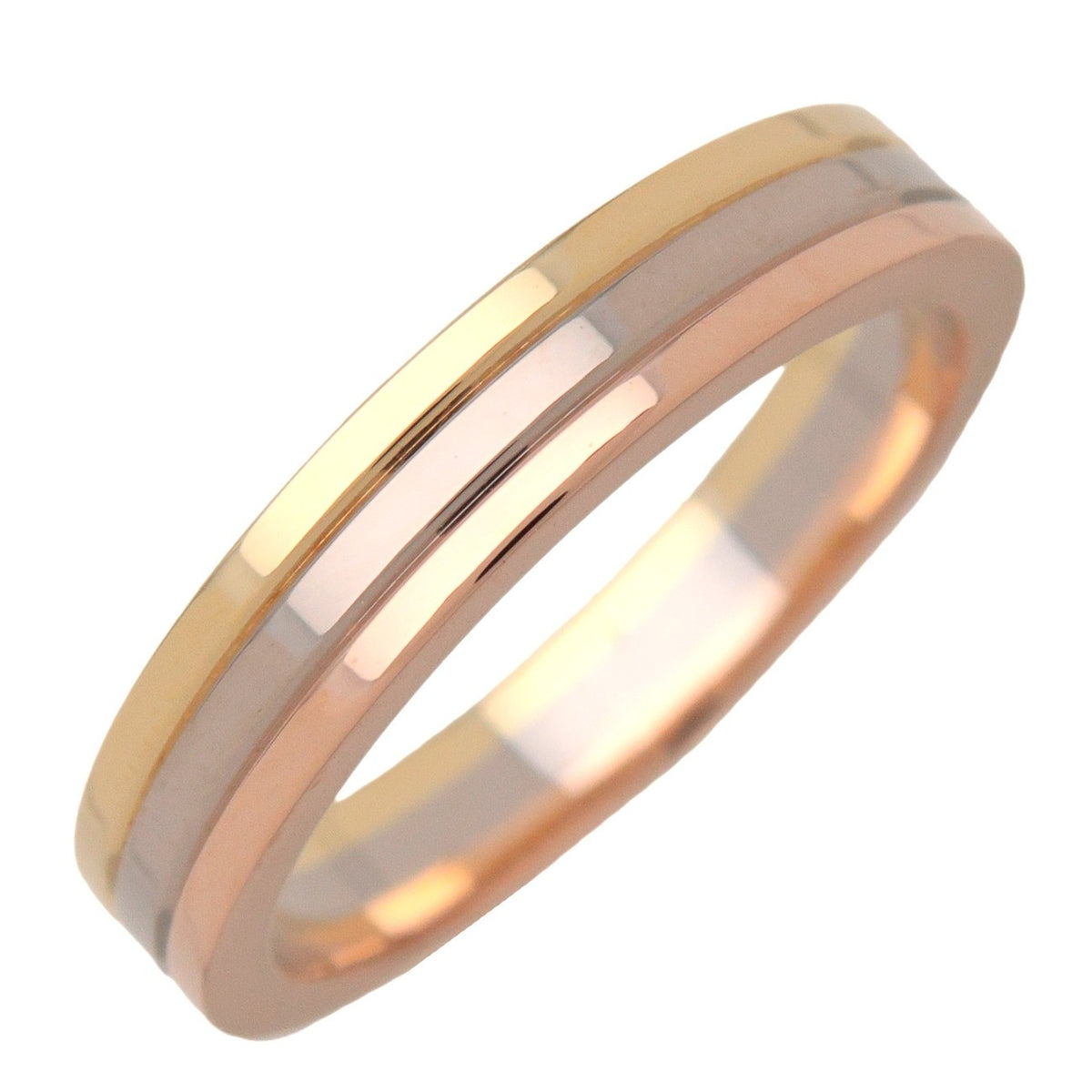 Cartier Vendome Louis Cartier Wedding Band 18K Tricolor Gold 3.5mm