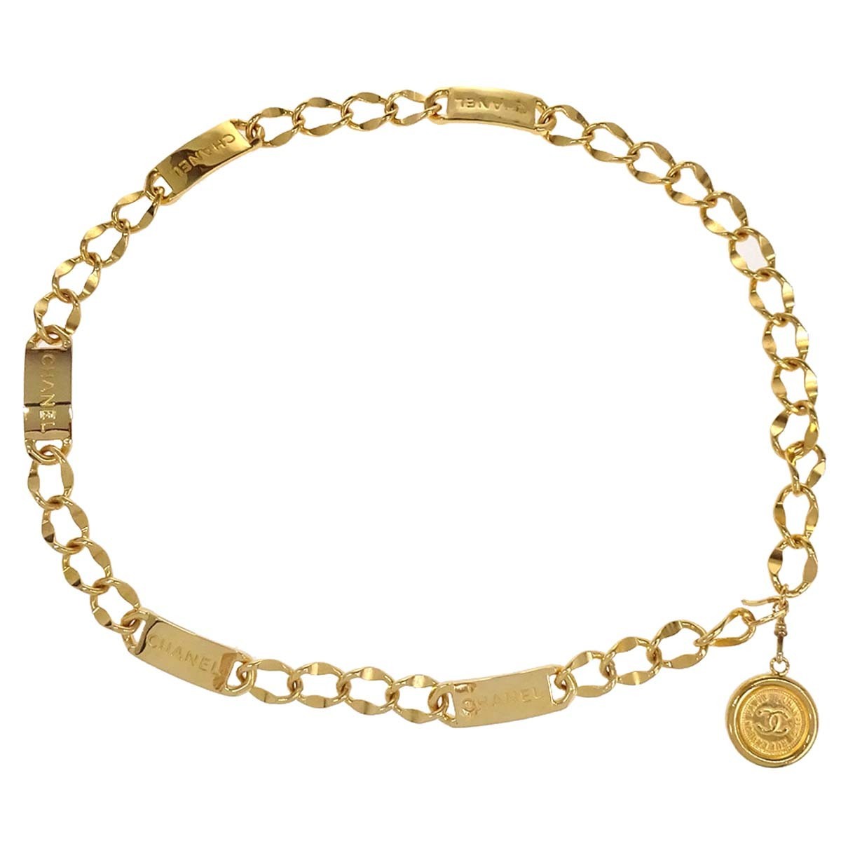 Chanel Vintage Medallion Logo Chain Belt Metal Product Image