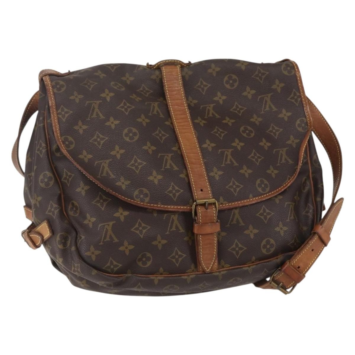Louis Vuitton Saumur Handbag Monogram Canvas 35
