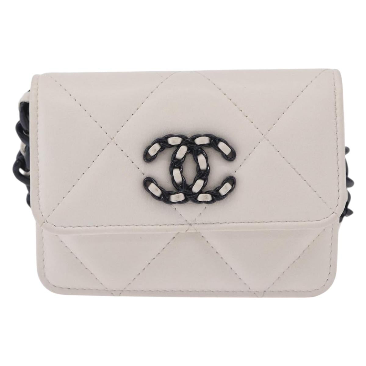 Chanel 19 Flap Coin Purse Belt Quilted Lambskin Product Image