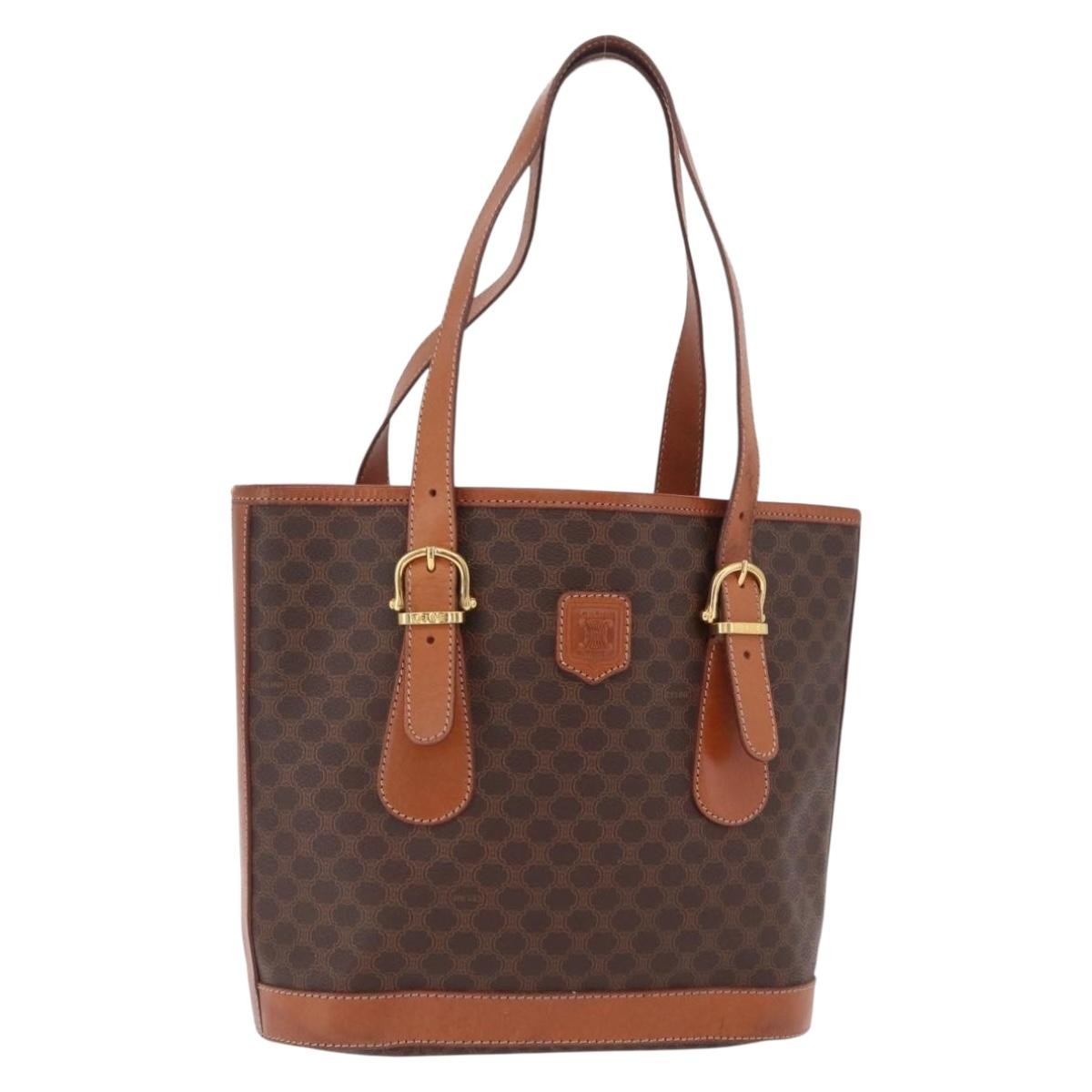 Celine Vintage Macadam Shopper Coated Canvas Small