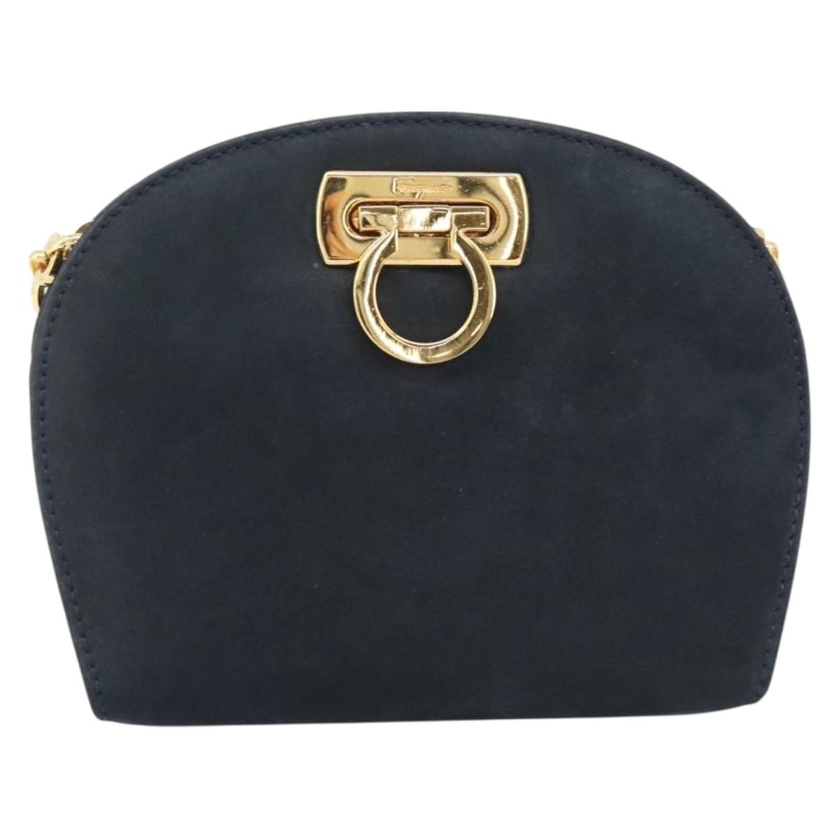 Salvatore Ferragamo Vintage Gancini Chain Suede Small