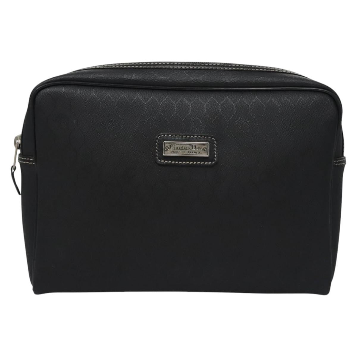 Christian Dior Vintage Honeycomb Zip Coated Canvas Medium
