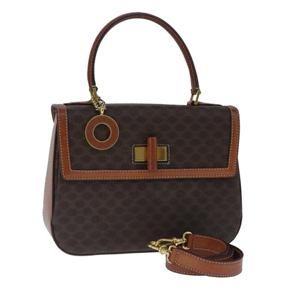Celine Vintage Convertible Top Handle Bag Macadam Coated Canvas Medium