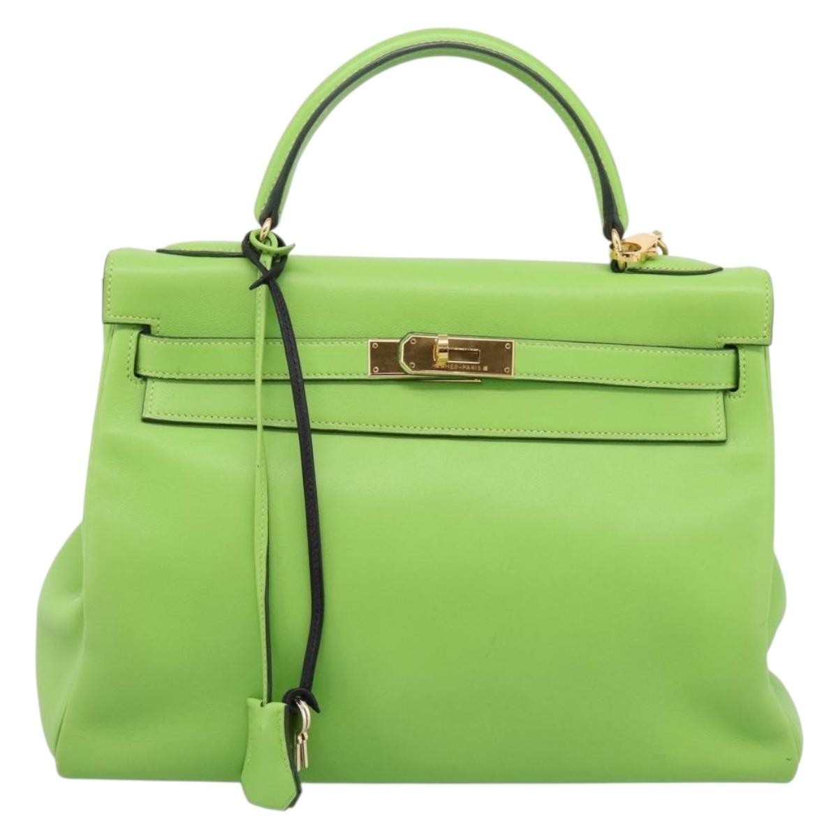Hermes Kelly Green Gulliver with Gold Hardware 32