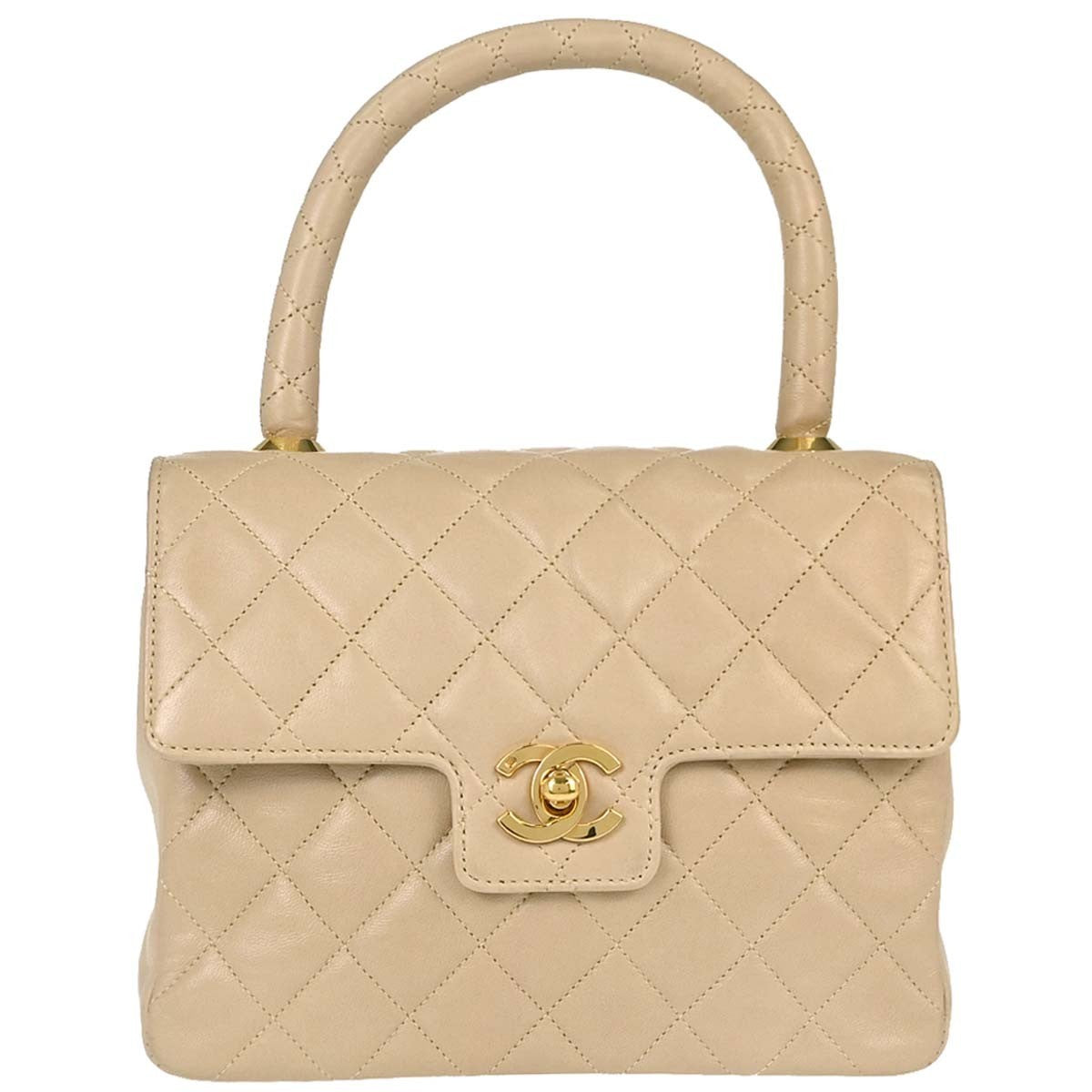 Chanel CC Top Handle Flap Quilted Lambskin Mini