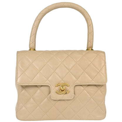 Chanel CC Top Handle Flap Quilted Lambskin Mini