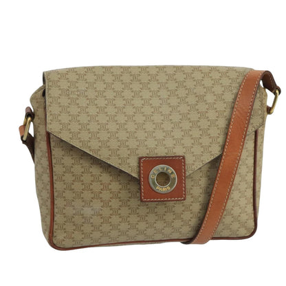 Celine Vintage Macadam Circle Logo Shoulder Bag Canvas and Leather Product Image