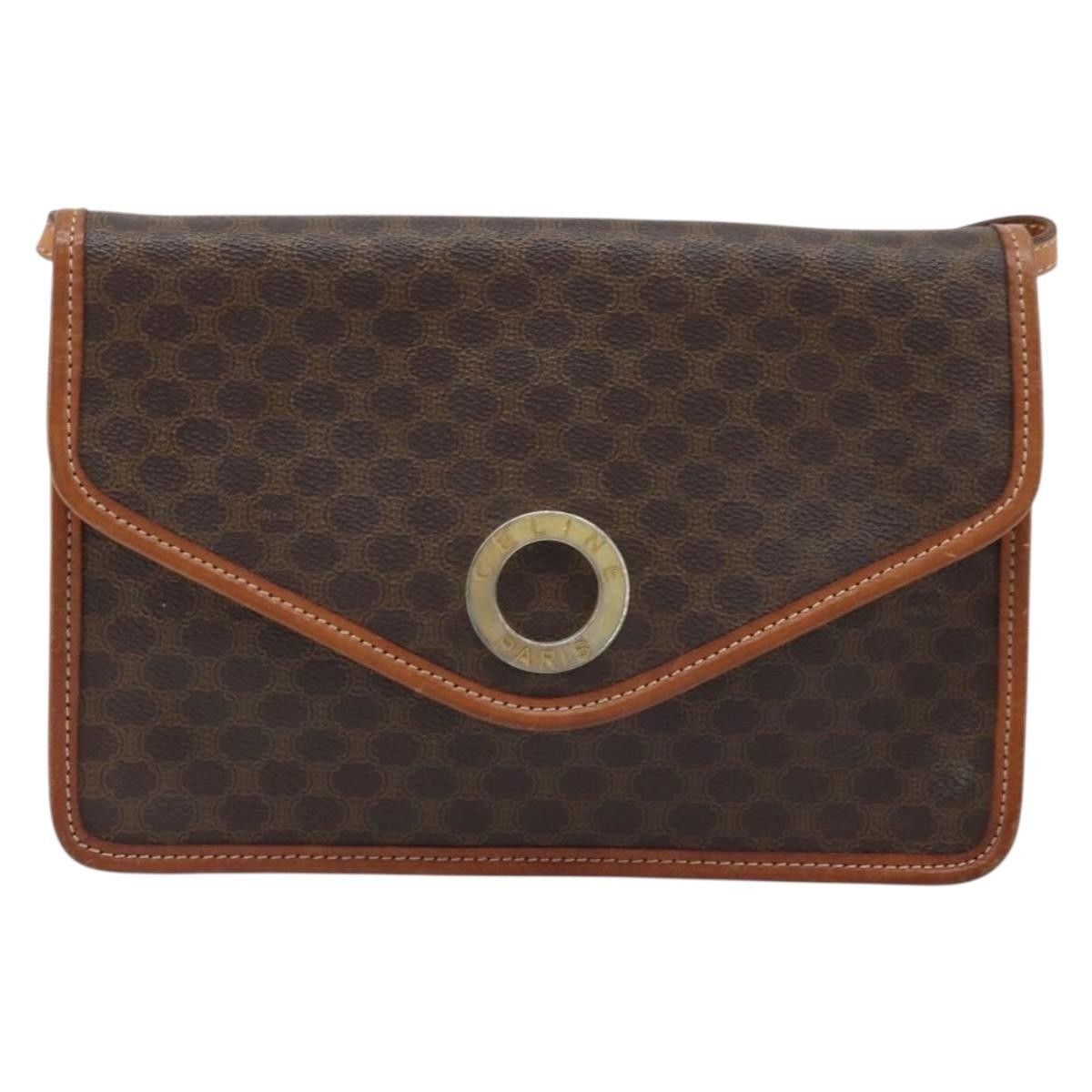Celine Vintage Macadam Circle Logo Canvas and Leather Product Image