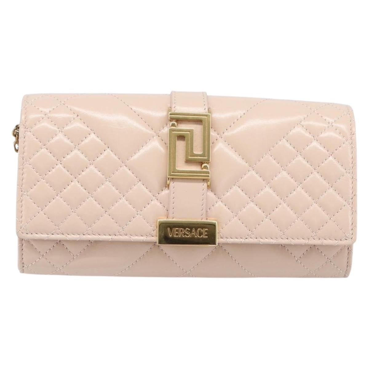 Versace Greca Goddess Convertible Clutch Leather Mini