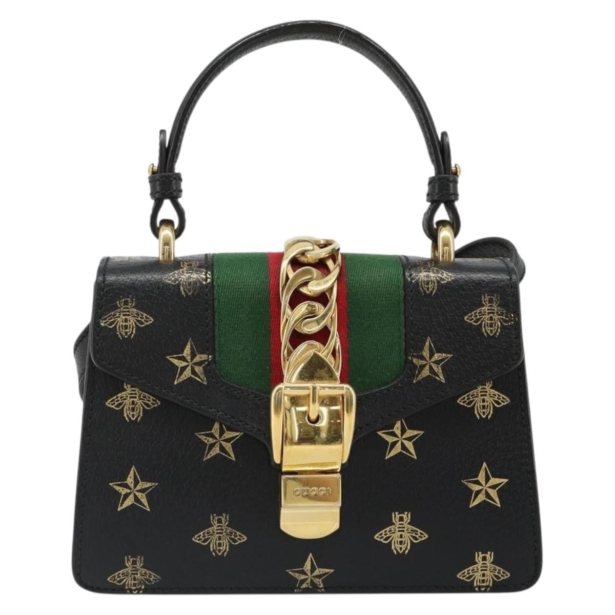 Gucci Sylvie Top Handle Printed Leather Mini