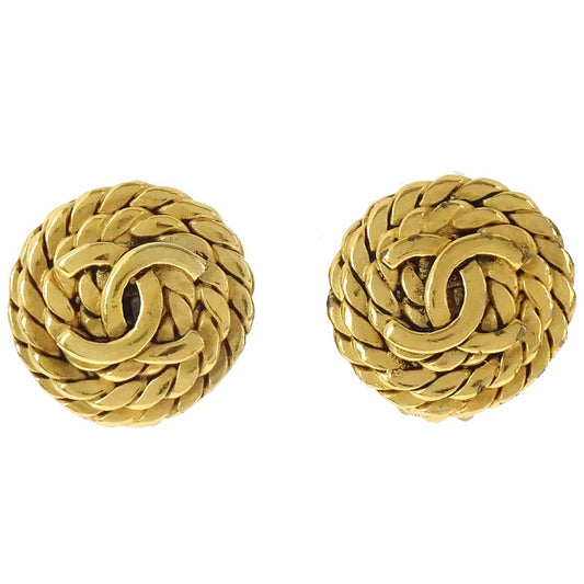 Chanel Vintage CC Quilted Round Button Clip-On Metal and Faux Pearls Product Image