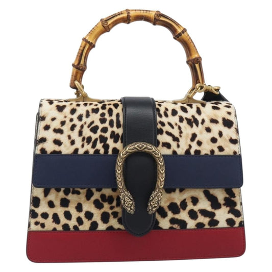 Gucci Dionysus Bamboo Top Handle Printed Pony Hair with Leather Medium