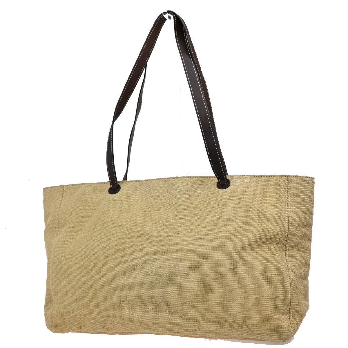 Chanel Vintage CC Tote Canvas with Leather Medium