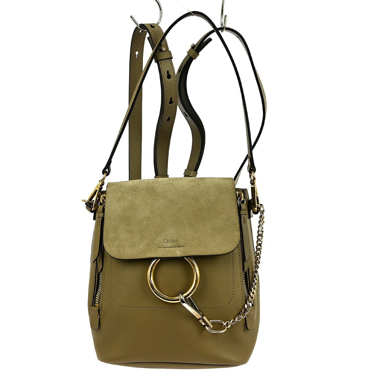Chloe Faye Backpack Leather and Suede Mini