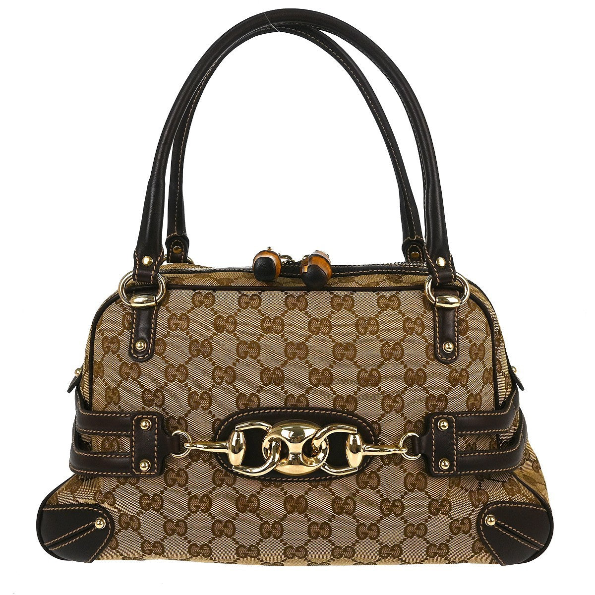 Gucci Bamboo Horsebit Canvas and Leather Product Image