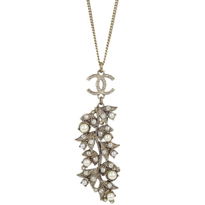 Chanel CC Leaf Cluster Pendant Metal with Crystals Product Image